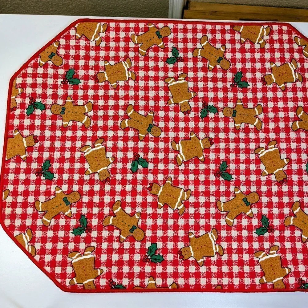 Holiday Gingerbread Men, Women and Santa Holiday Placemats (x2)